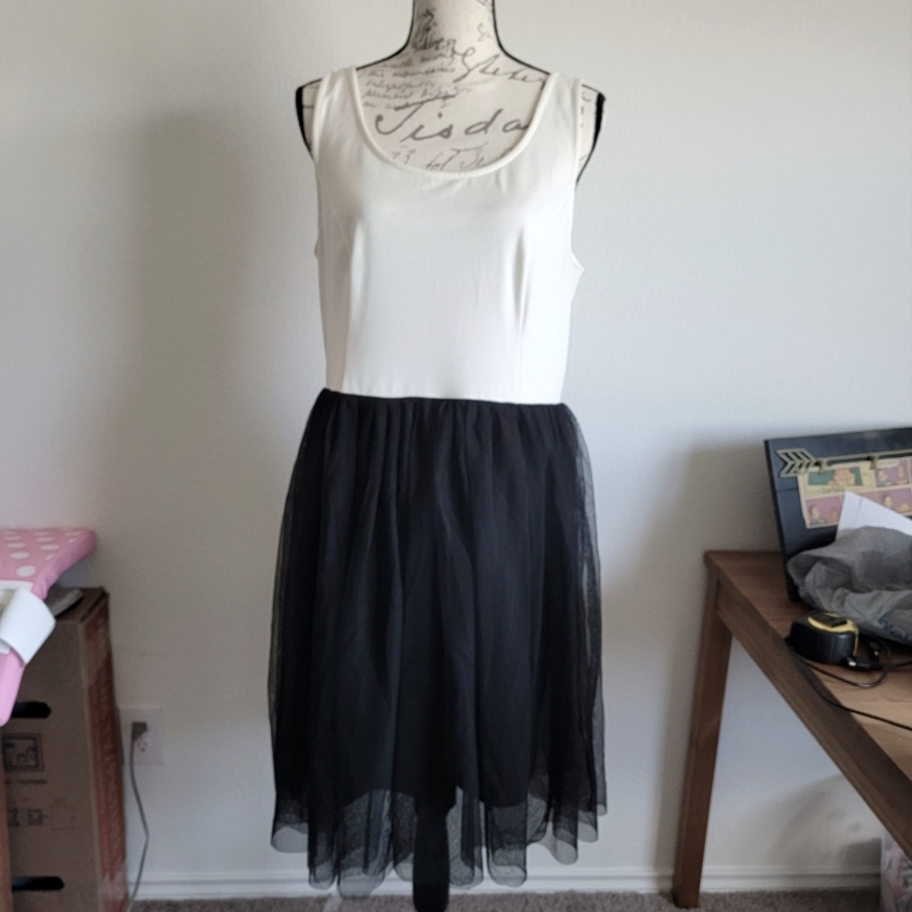 Forever 21 Ivory and Tulle Knee length Party Dress
